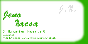 jeno nacsa business card
