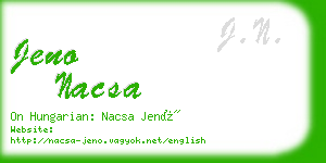 jeno nacsa business card